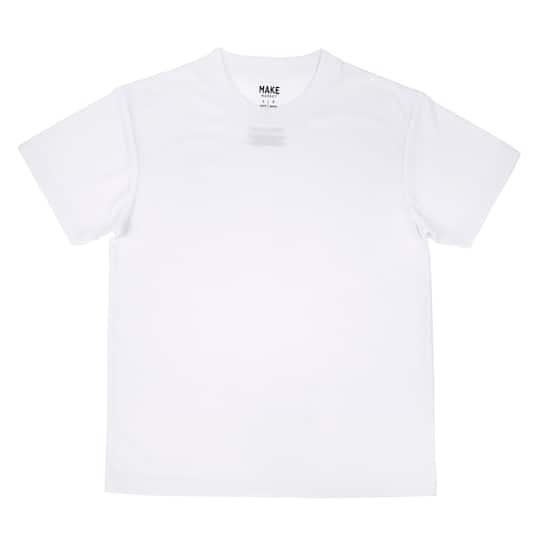 White Youth Polyester Crew Neck T-Shirt by Make Market